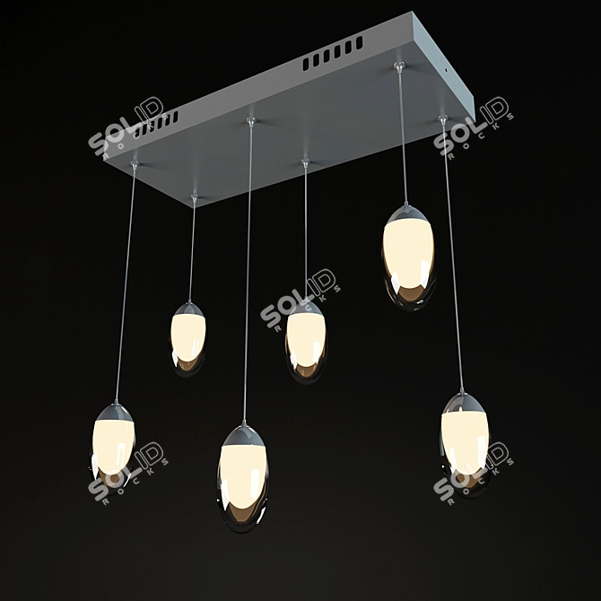 Modern LED Chandelier: Sleek Art Deco Pendant Light 3D model image 1