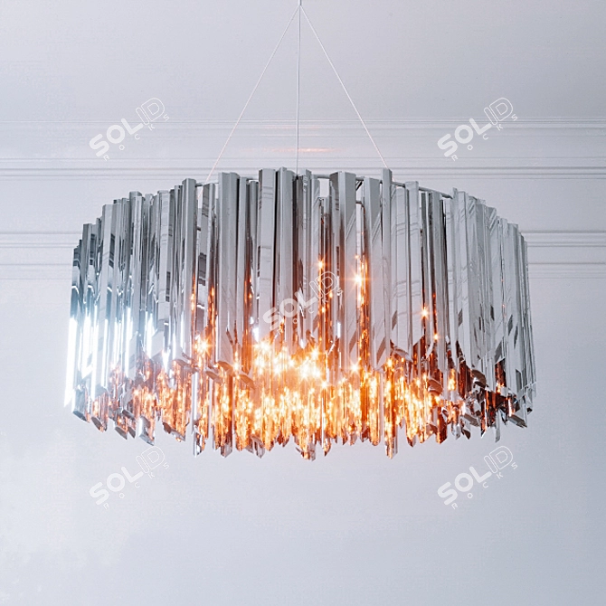 Elegant Facet Chandelier: Illuminate in Style 3D model image 1