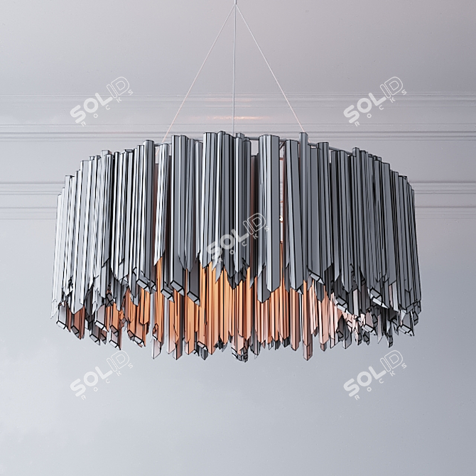 Elegant Facet Chandelier: Illuminate in Style 3D model image 3