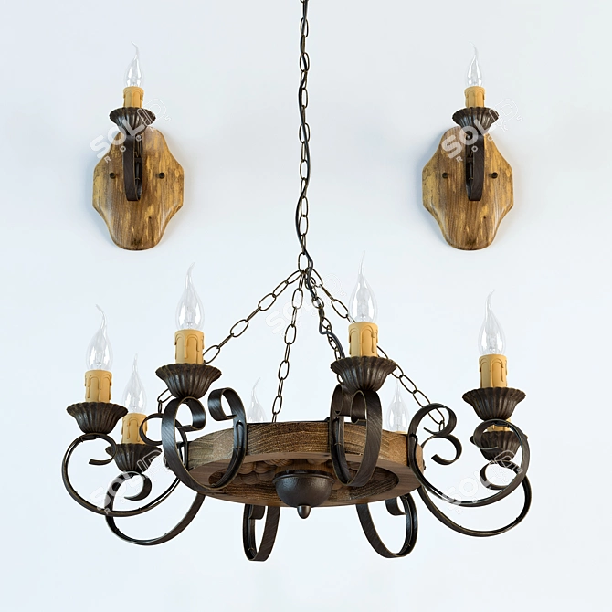 Taverna Hanging Chandelier - Elegant Illumination 3D model image 1