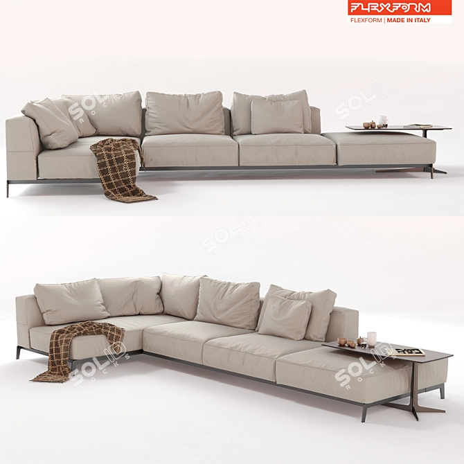 Modern Flexform Ettore Sectional Sofa 3D model image 1