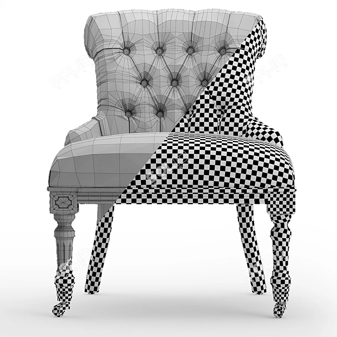 Elegant French Country Slipper Chair 3D model image 3