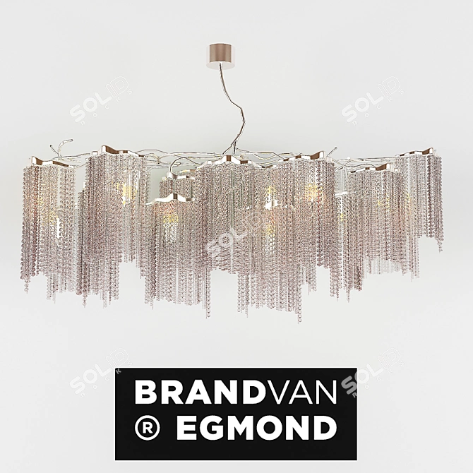 Elegant Victoria Oval Chandelier 3D model image 1