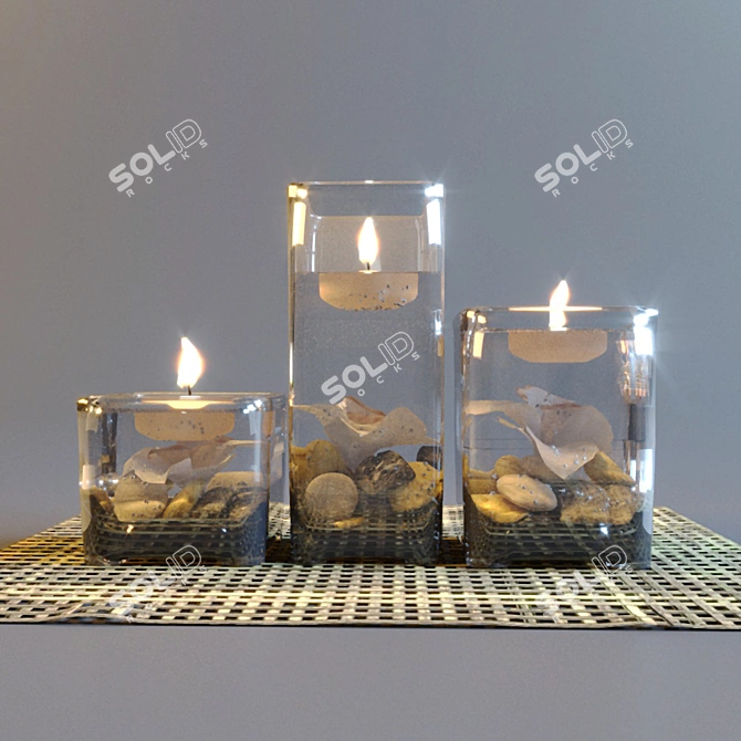 Title: Elegant Candle Set for Decor 3D model image 1