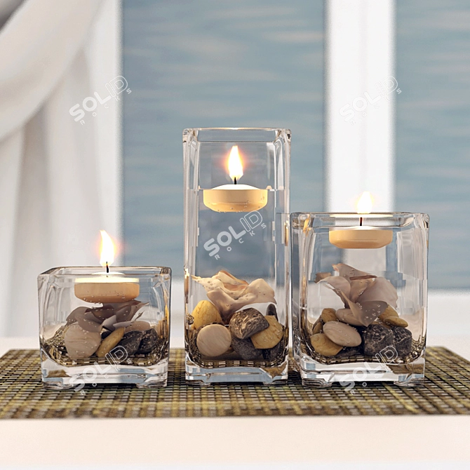Title: Elegant Candle Set for Decor 3D model image 2