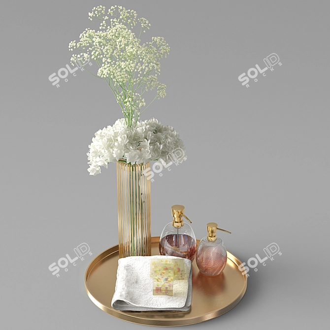 Luxury Bathroom Decor Set 3D model image 1