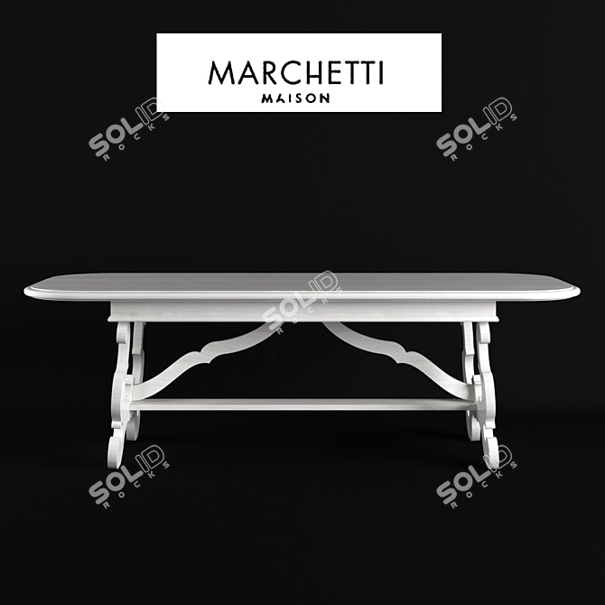 Elegant Italian Marchetti MM 585 Dining Table 3D model image 1