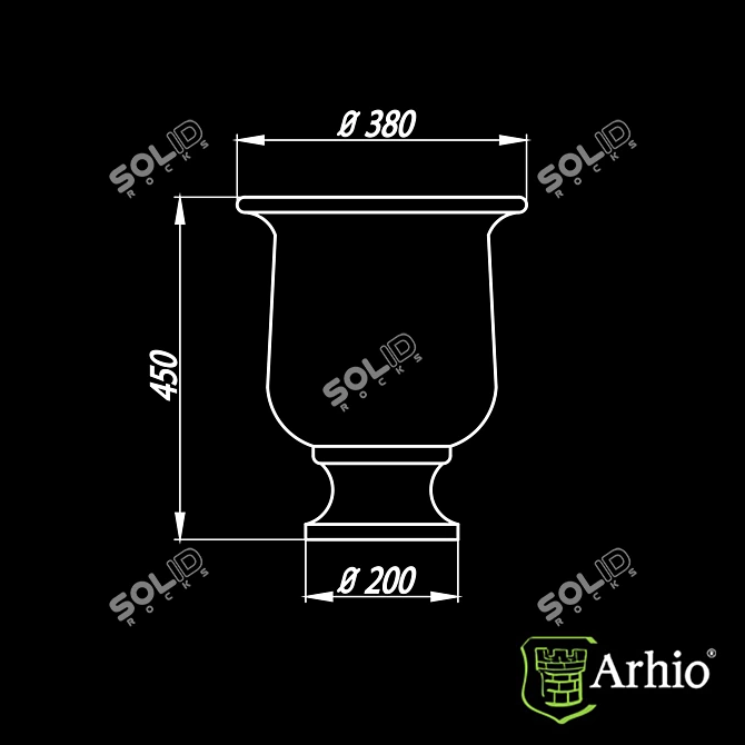 Title: Versatile AVZ45-1 Pot 3D model image 3