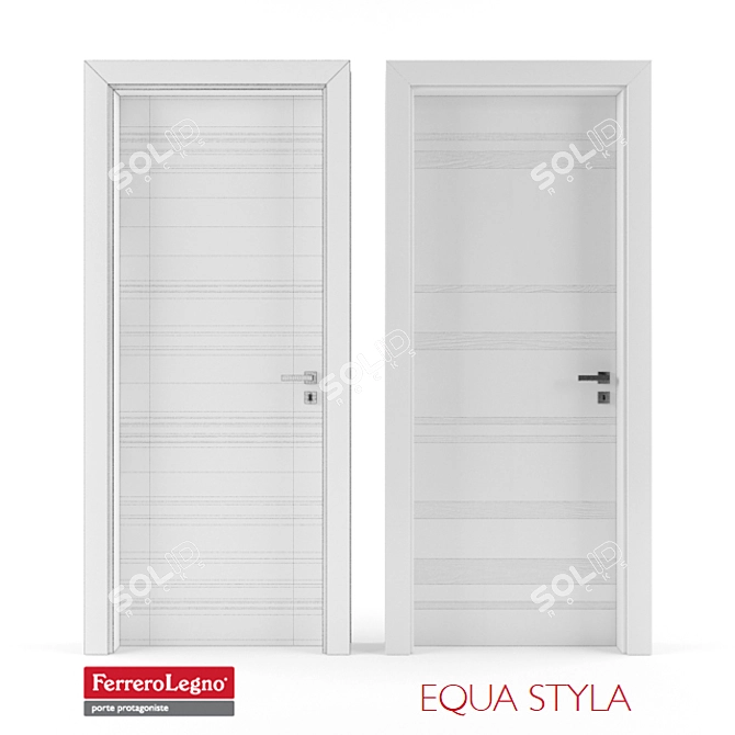Elegant Equa Styla Door Set 3D model image 1