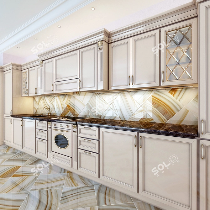 Elegant Local Kitchen 3D model image 2