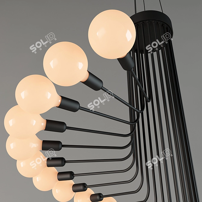 Modern Art Deco Chandelier Lamp 3D model image 3