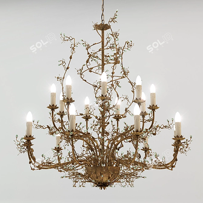 Italian-Designed Mechini L202 Crystal Chandelier 3D model image 1