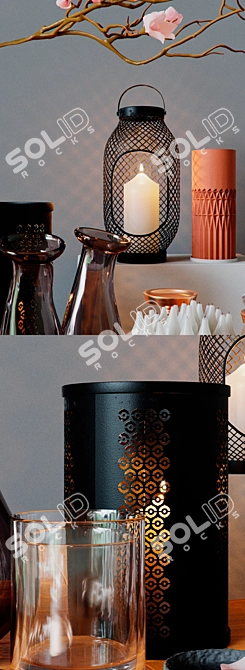 IKEA Decor Set: Vases, Bowls & Candle Holders 3D model image 2