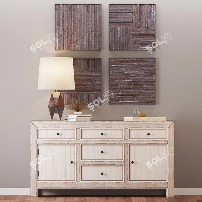 Modern Chic West Elm Set 3D model image 1