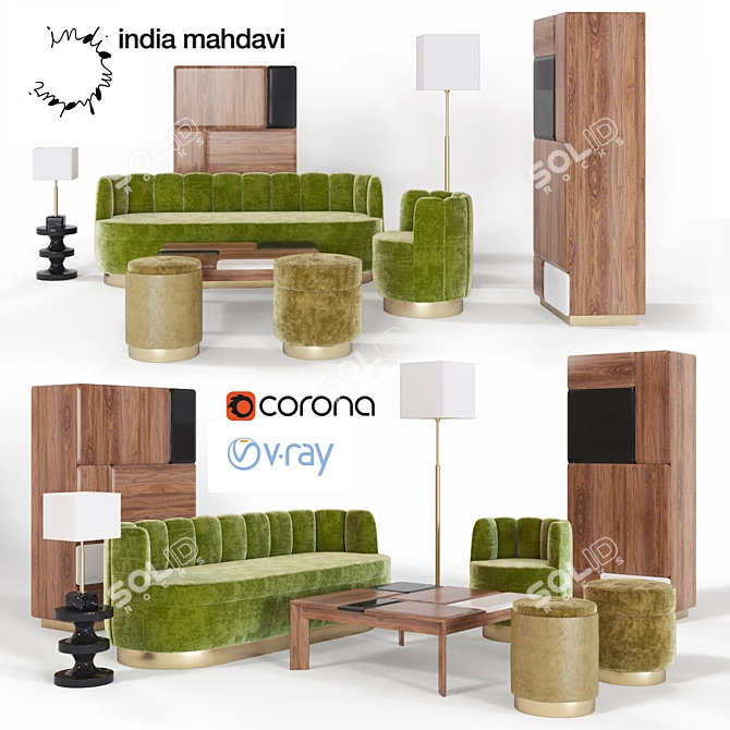 India Mahdavi Collection: Chic & Sleek Furniture 3D model image 1