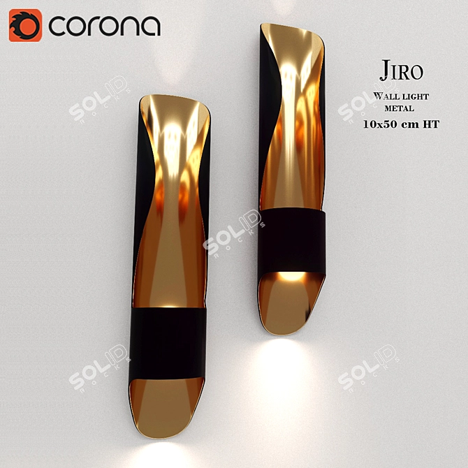 Elegant Metal Wall Light 3D model image 2