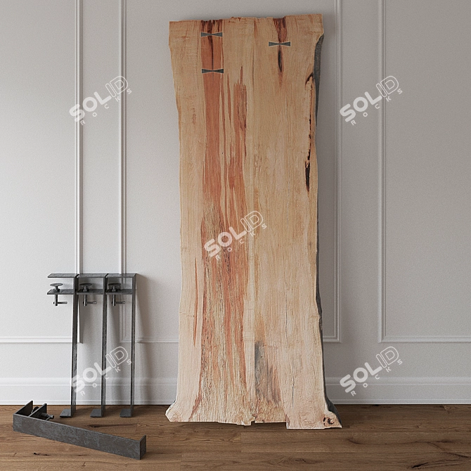 Slabwood Table: Natural Beauty 3D model image 1