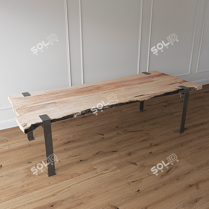 Slabwood Table: Natural Beauty 3D model image 2