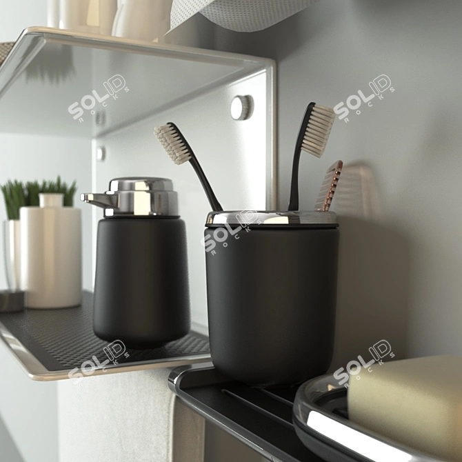 Sleek Bath Essentials 3D model image 2