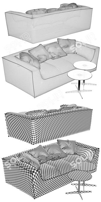 Noe: Stylish and Sleek Sofa 3D model image 3