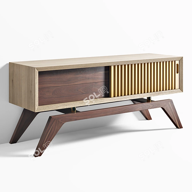 Jory Brigham Chumash - Stylish Handcrafted Wooden Console 3D model image 1