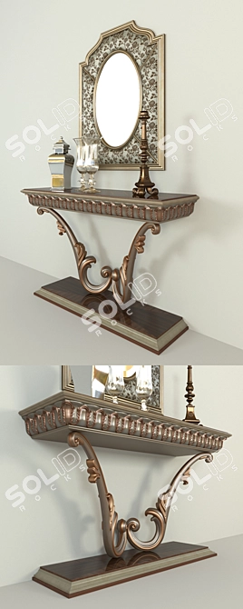 Italian Console and Mirror Set: Ginevra by Bruno Zampa 3D model image 2