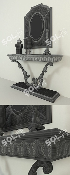 Italian Console and Mirror Set: Ginevra by Bruno Zampa 3D model image 3
