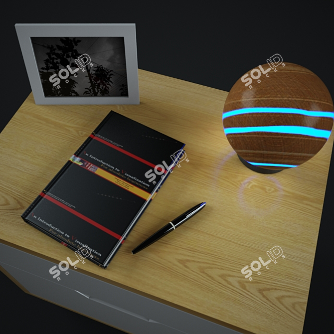 Title: Glowing Sphere Bedside Cabinet 3D model image 2