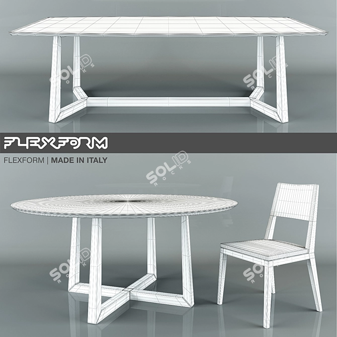 Elegant Gipsy Betty Dining Set 3D model image 2