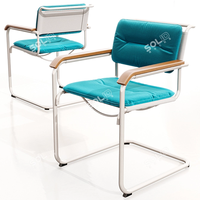 Elegant Thonet S 34 N: Cushioned Comfort! 3D model image 1