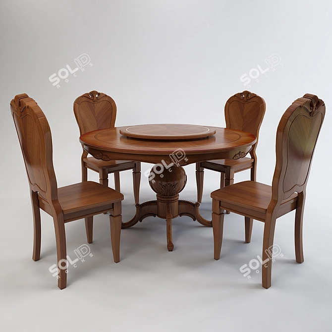 Elegant Round Dining Table 3D model image 1