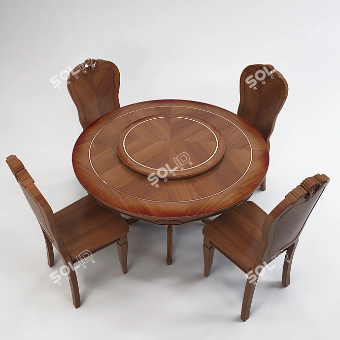 Elegant Round Dining Table 3D model image 2