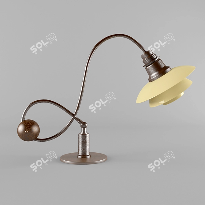 Elegant Bronze Glass Table Lamp 3D model image 1