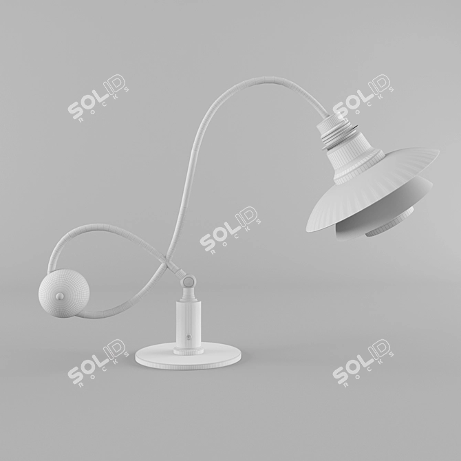Elegant Bronze Glass Table Lamp 3D model image 2