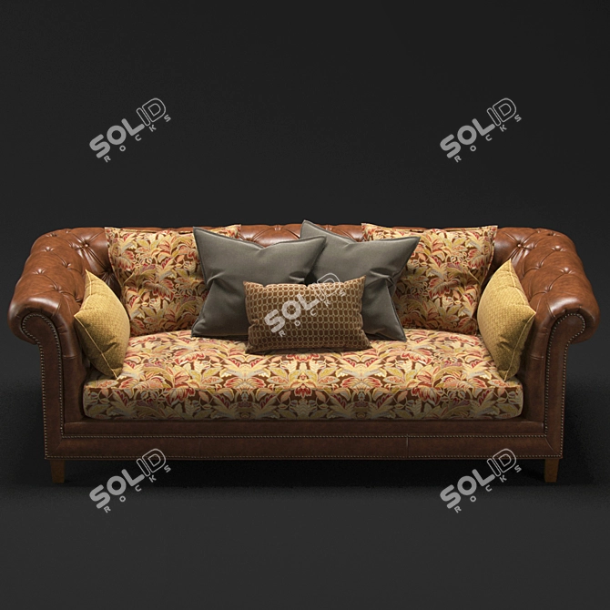 Moreno Leather Sofa - Luxury and Comfort Combined 3D model image 3