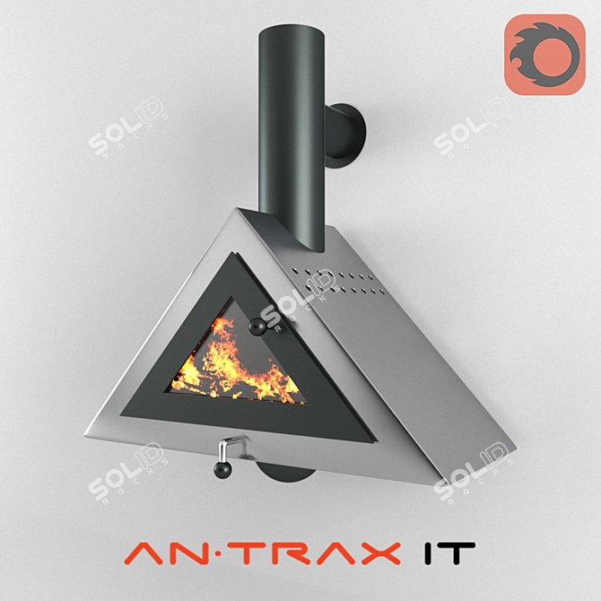 Stainless Steel Hanging Fireplace Antrax Joker 3D model image 1