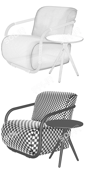 Sleek Corona Chair: Thonet 2001 3D model image 3