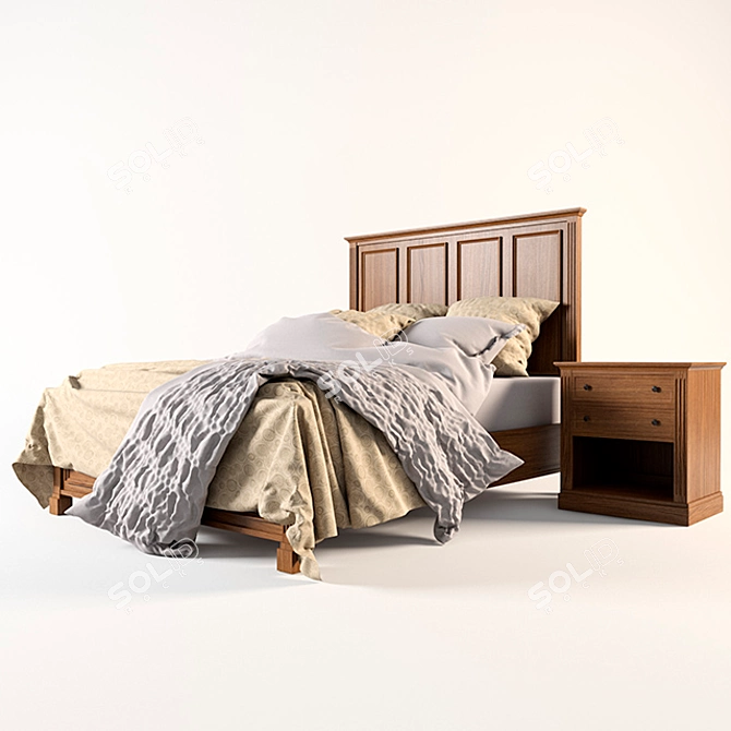 Florian Bed: Timeless Elegance for Your Bedroom 3D model image 2