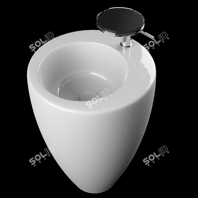 Laufen ILBAGNOALESSI ONE KARTELL: Stunning Freestanding Washbasin 3D model image 2