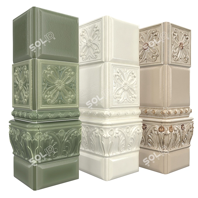 Elegant Rialto Vallelunga Ceramic Tile 3D model image 1