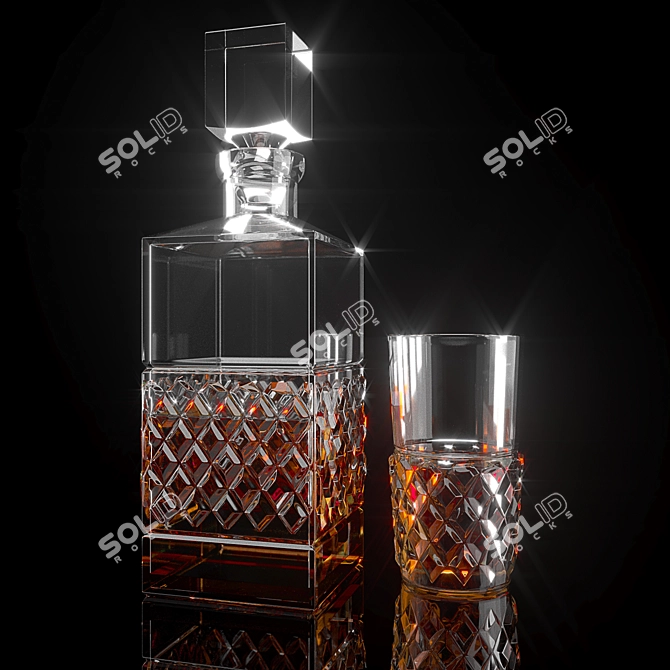 Cashs Crystal Cooper Square Decanter 3D model image 1