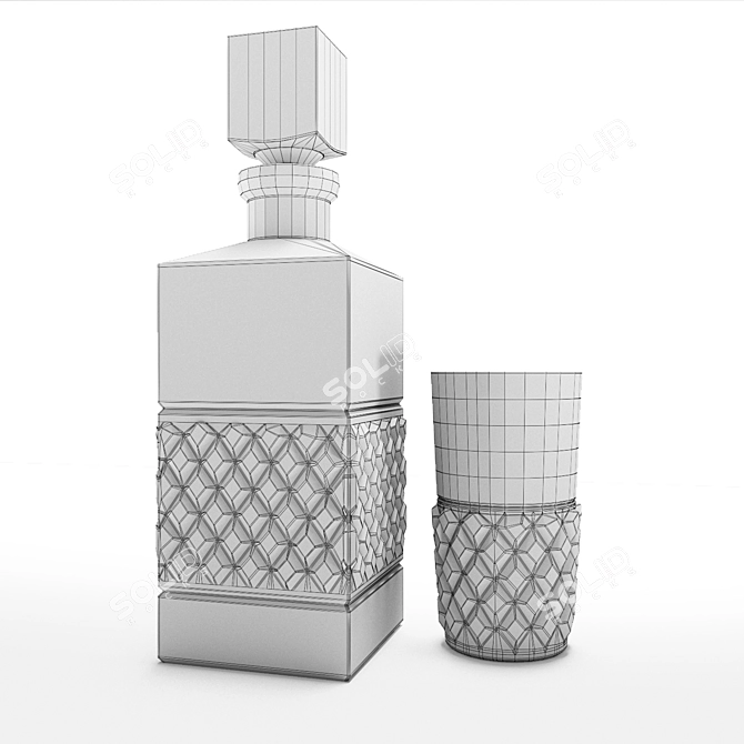 Cashs Crystal Cooper Square Decanter 3D model image 2