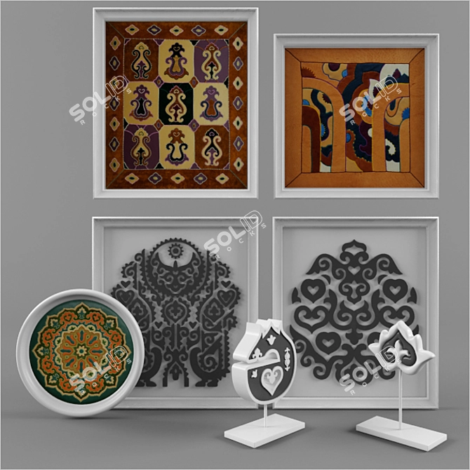 Tatar Heritage Wall Art Set 3D model image 1