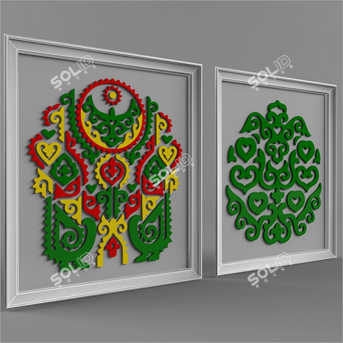 Tatar Heritage Wall Art Set 3D model image 3