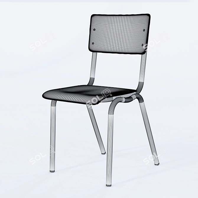 Colorful Vinyl Surfaces on School Chair - Serax Product 3D model image 3