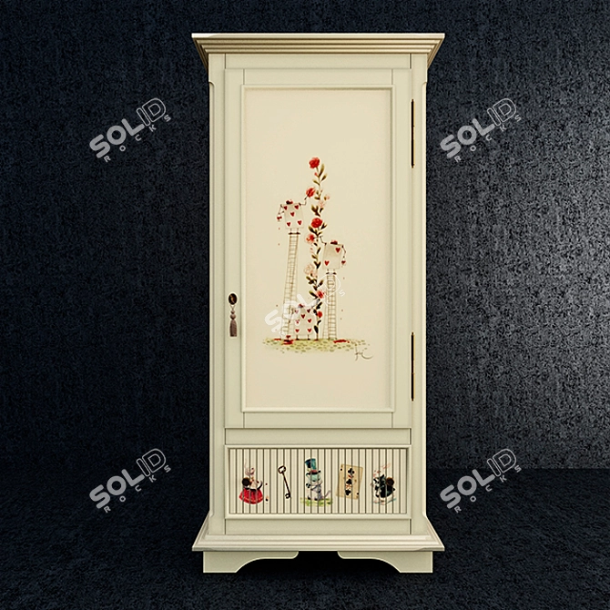 Elegant Alice Wardrobe 3D model image 1