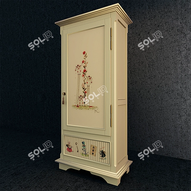 Elegant Alice Wardrobe 3D model image 2