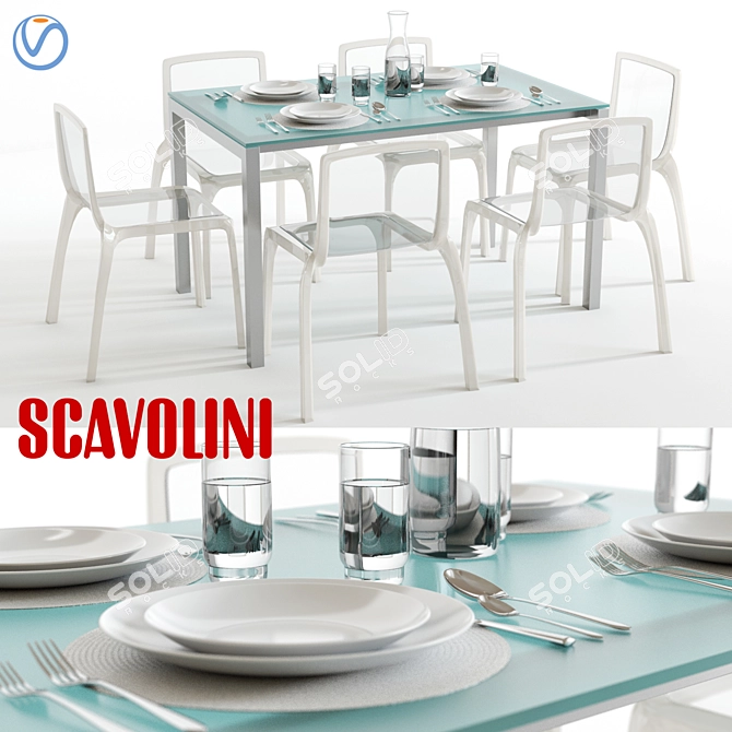 Sleek Scavolini Axel & Miss You Set 3D model image 1