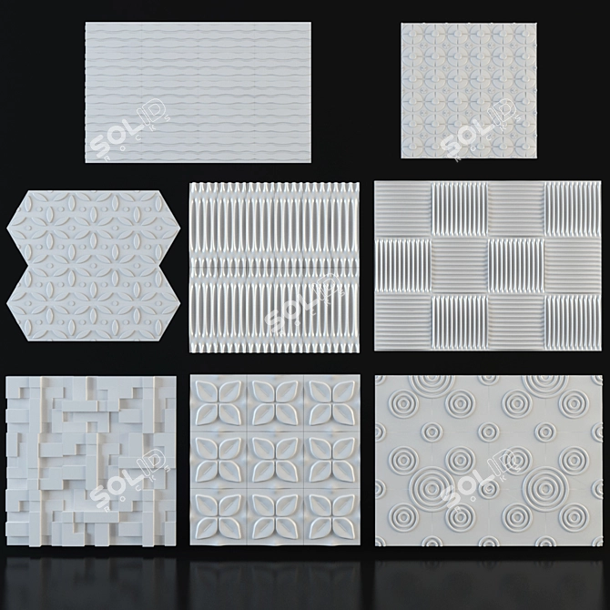 3D Wall Panel Collection - Variety of Stunning Designs 3D model image 3