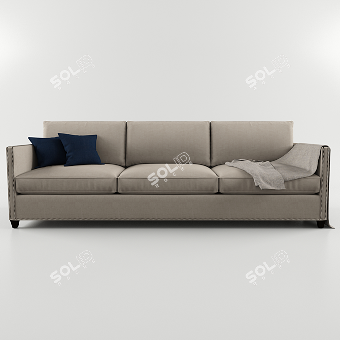 Sophisticated Nailhead Accent Sofa 3D model image 2